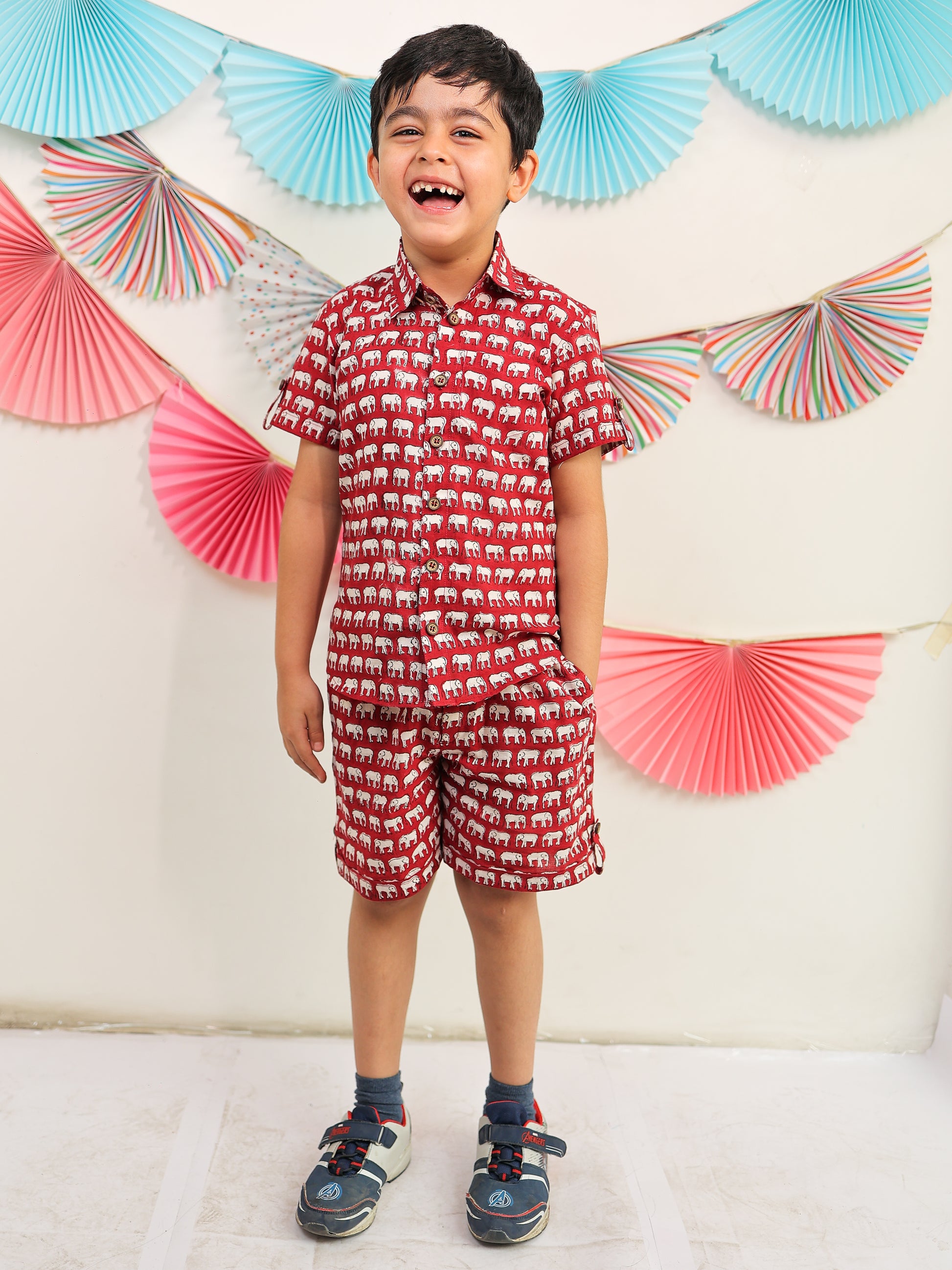 Red elephant delight co-ord set