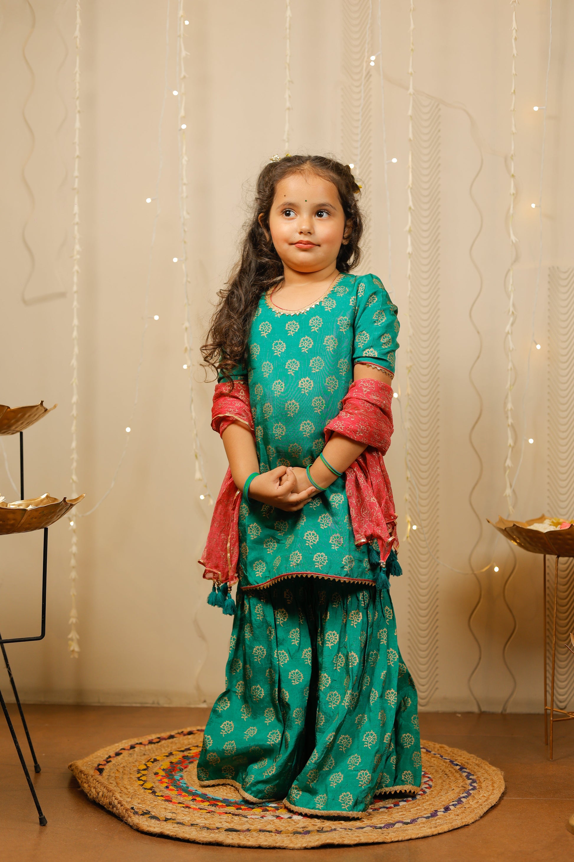 Green sharara set with dupatta