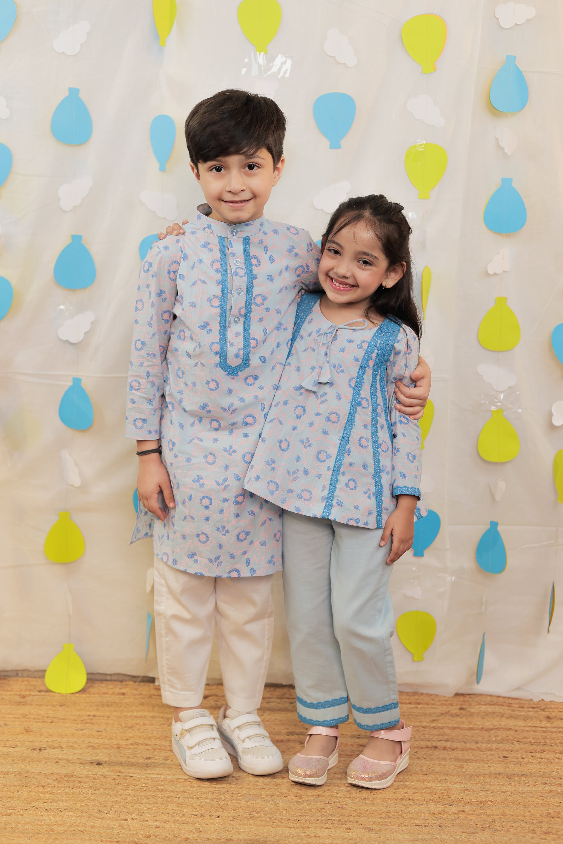 Blue short kurti with pants