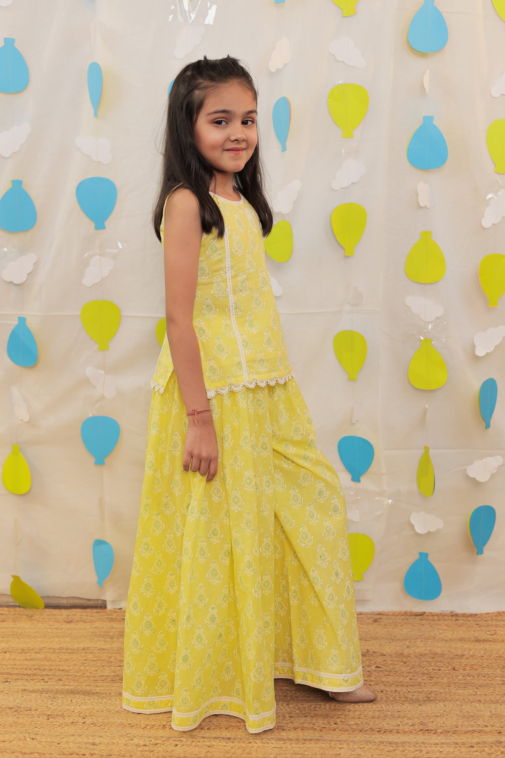 Yellow Sharara set