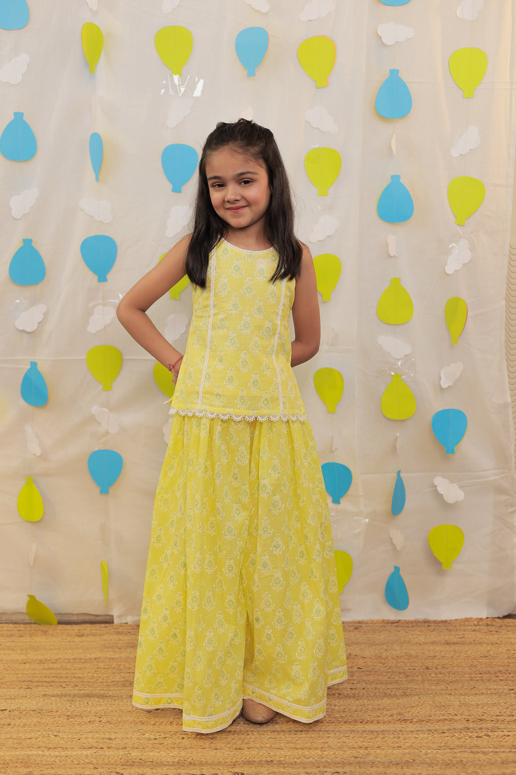 Yellow Sharara set
