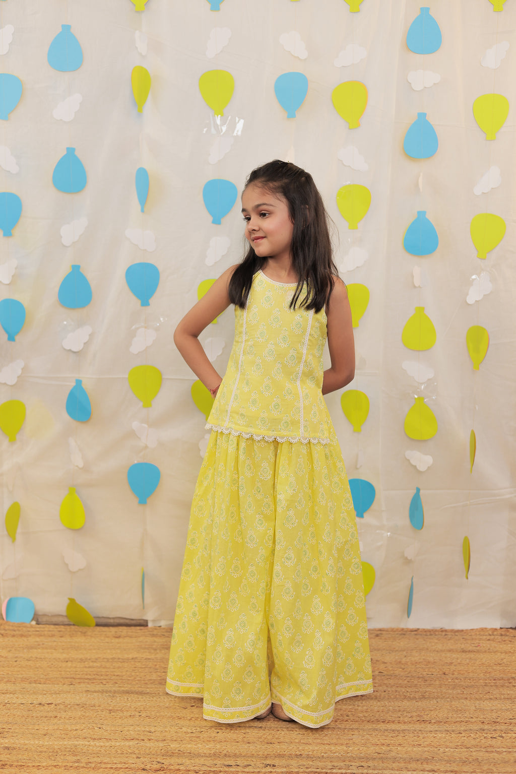 Yellow Sharara set