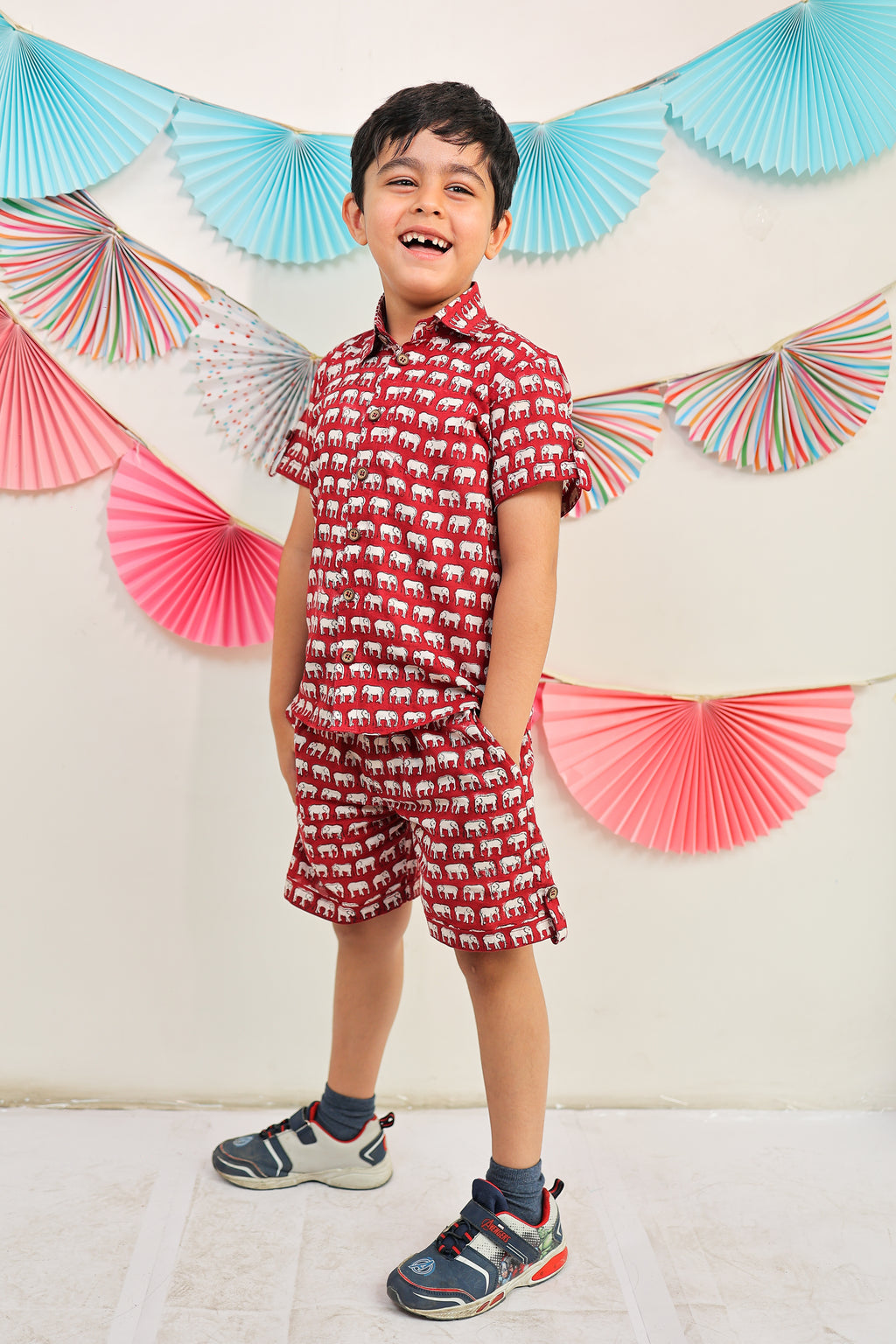 Red elephant delight co-ord set