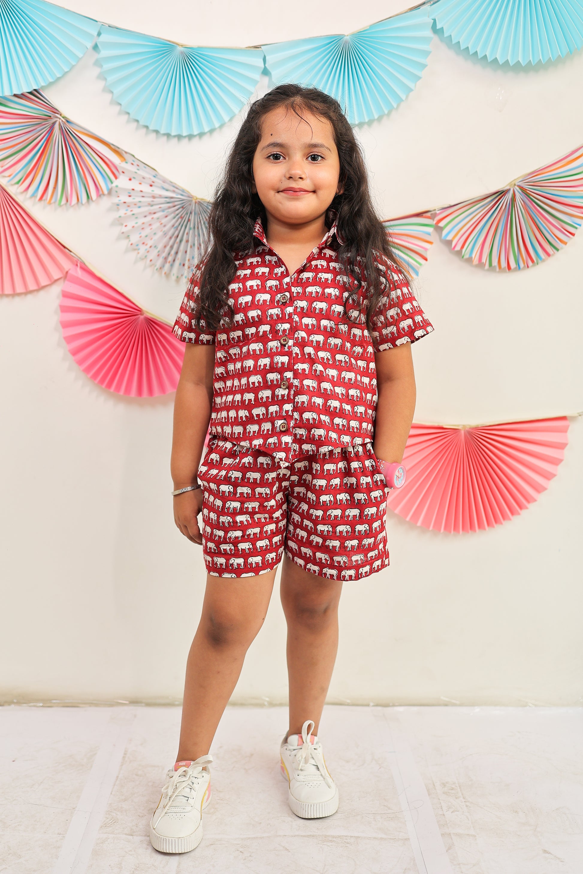 Red elephant delight co-ord set