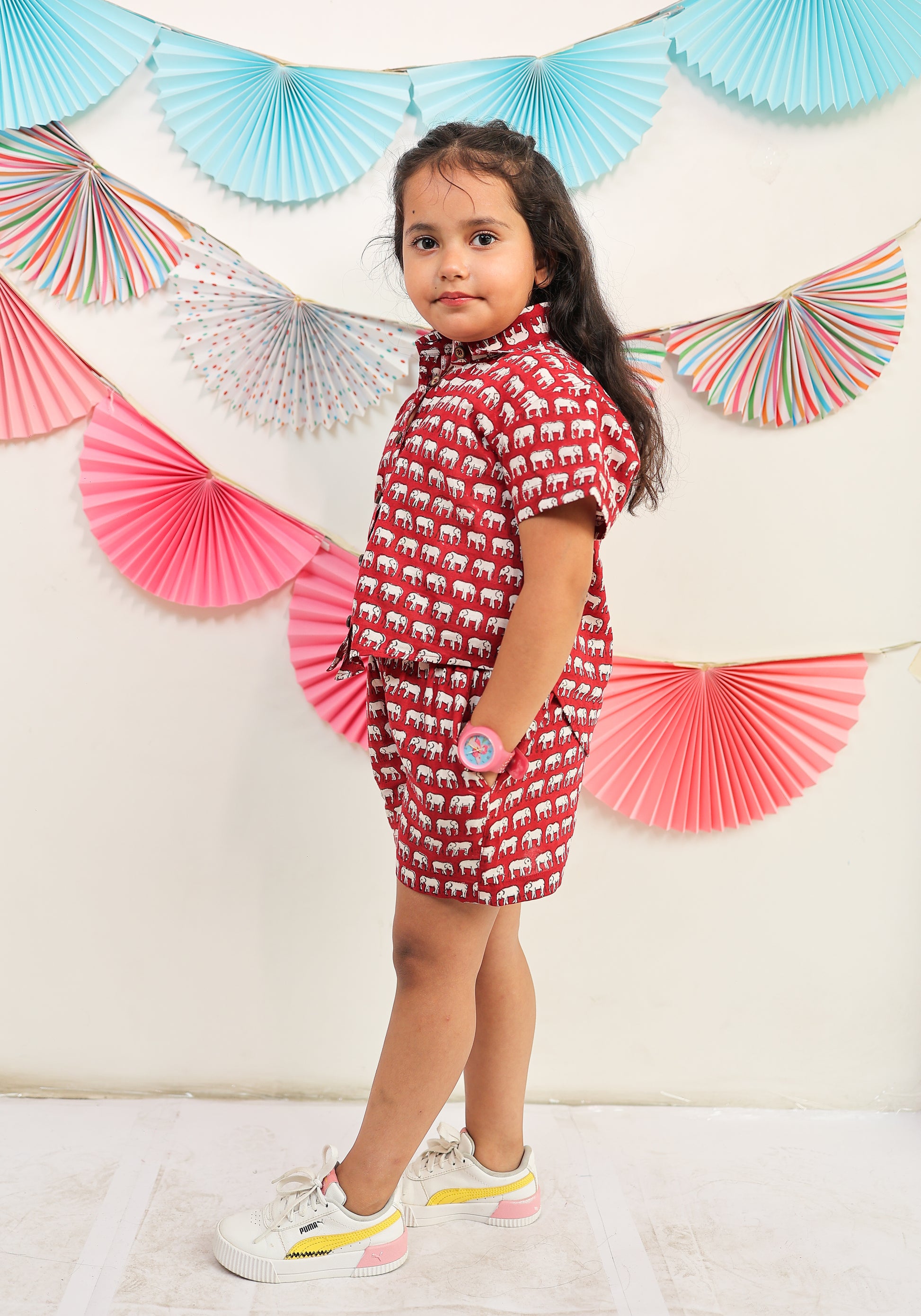 Red elephant delight co-ord set