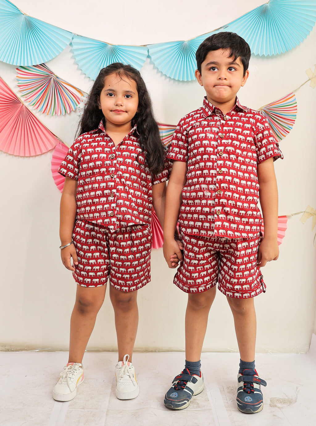 Red elephant delight co-ord set