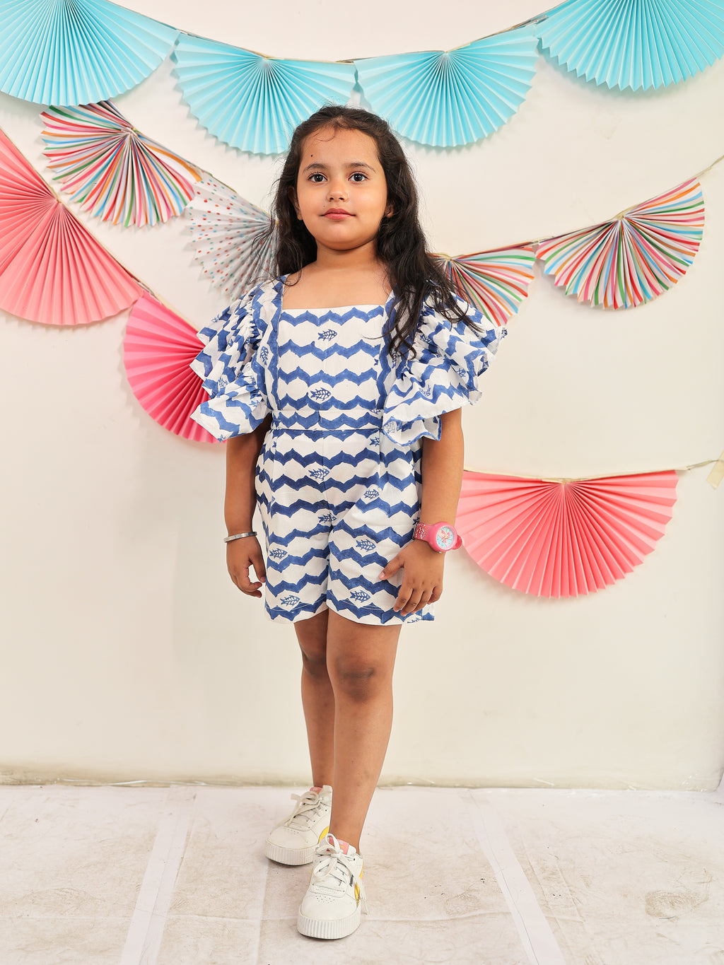 Whimsical waves playsuit