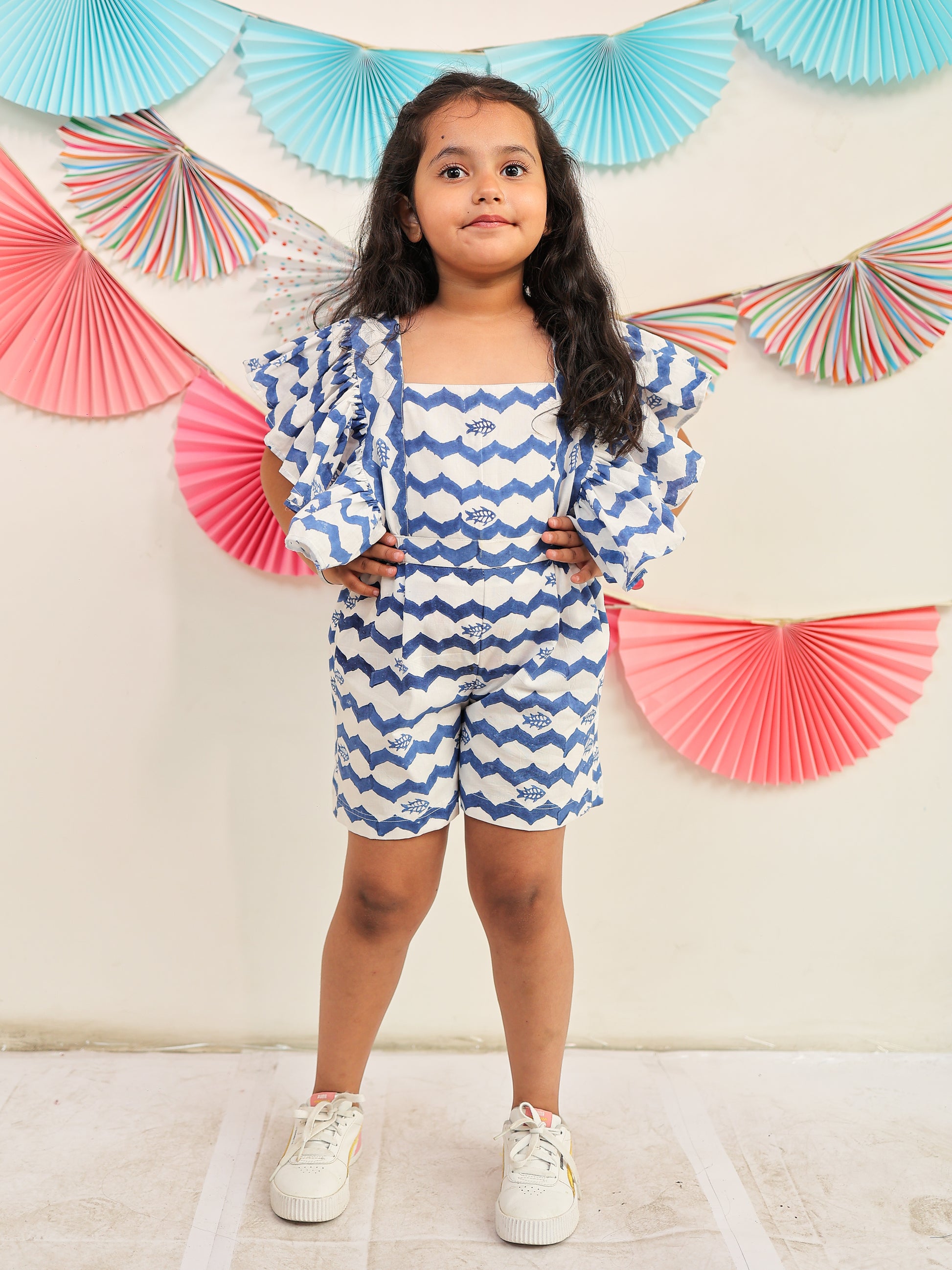 Whimsical waves playsuit