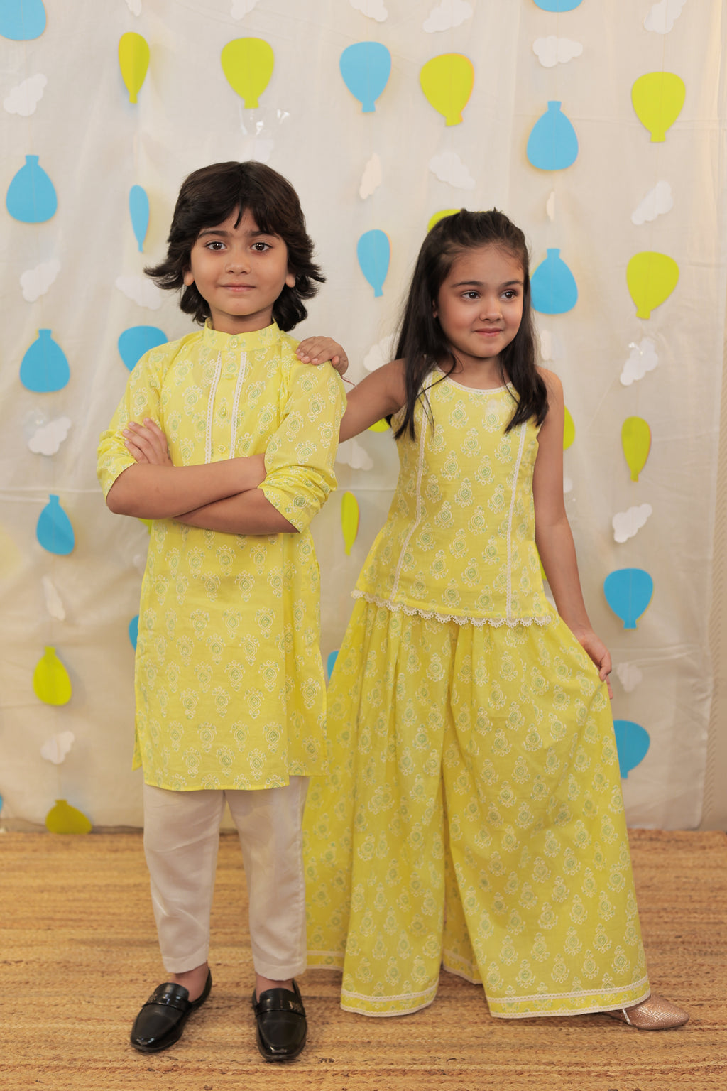 Yellow Sharara set