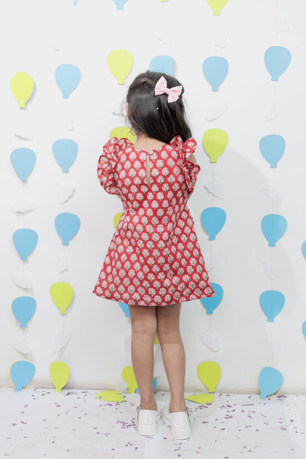 Red printed dress