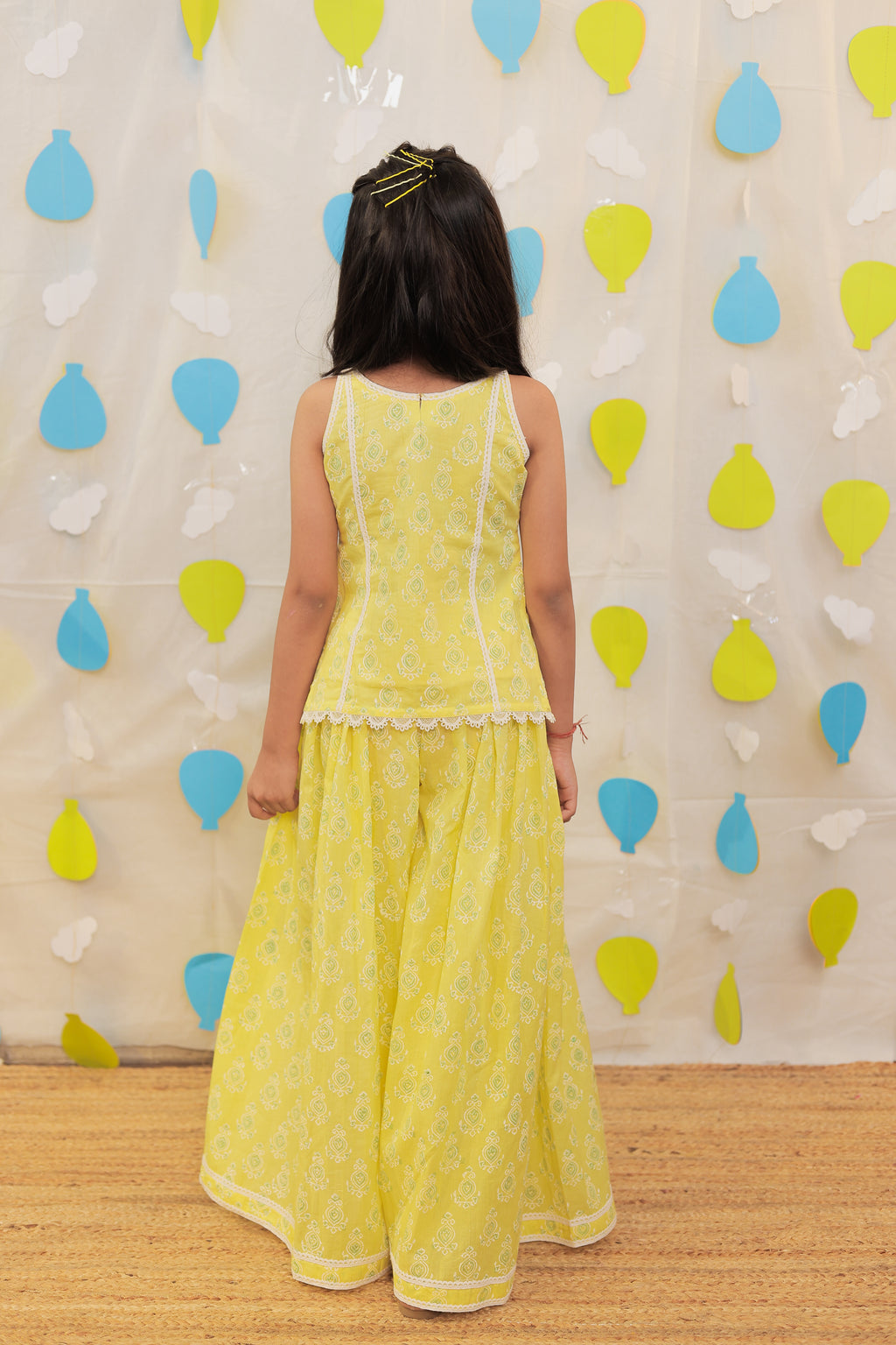 Yellow Sharara set
