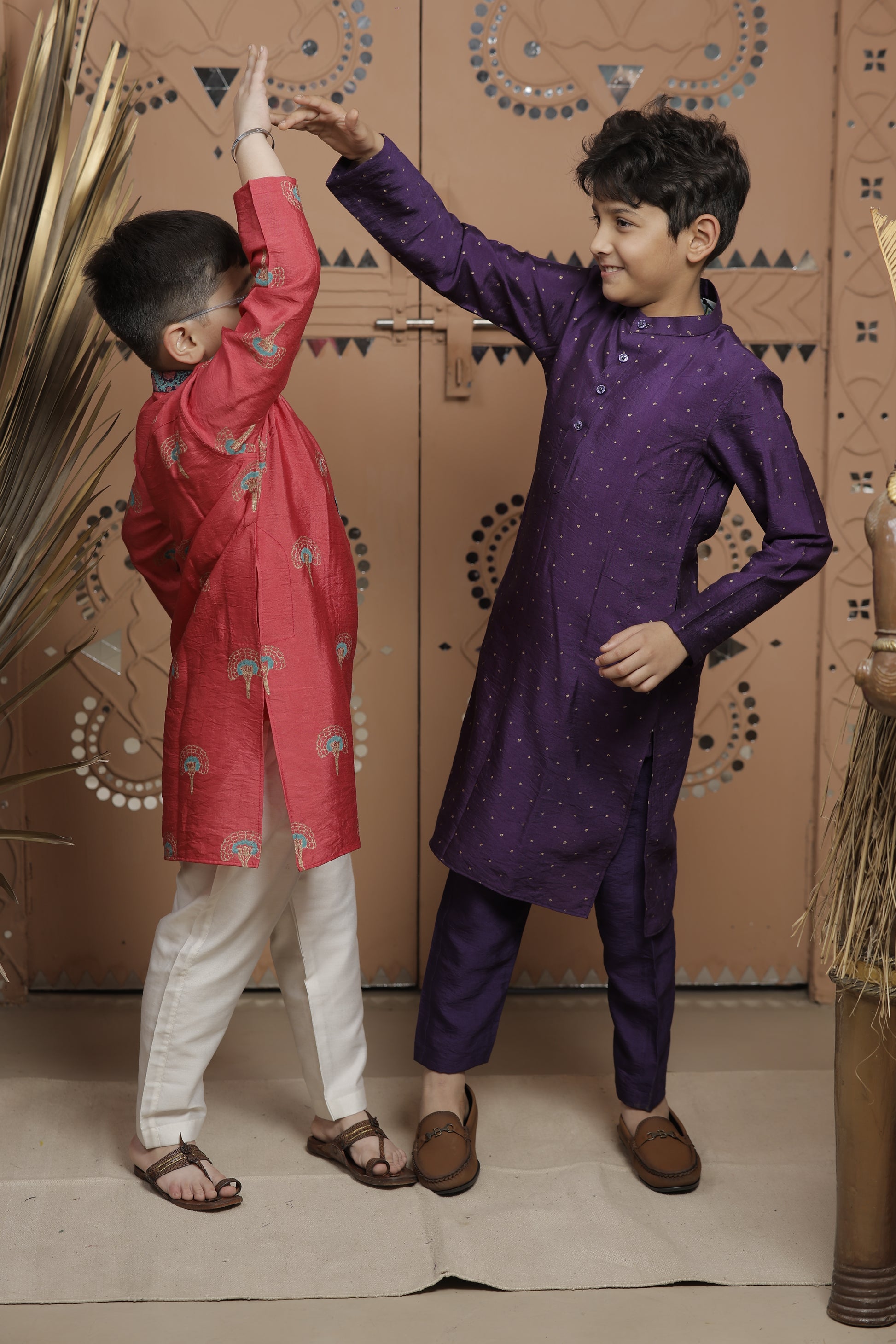 purple kurta set