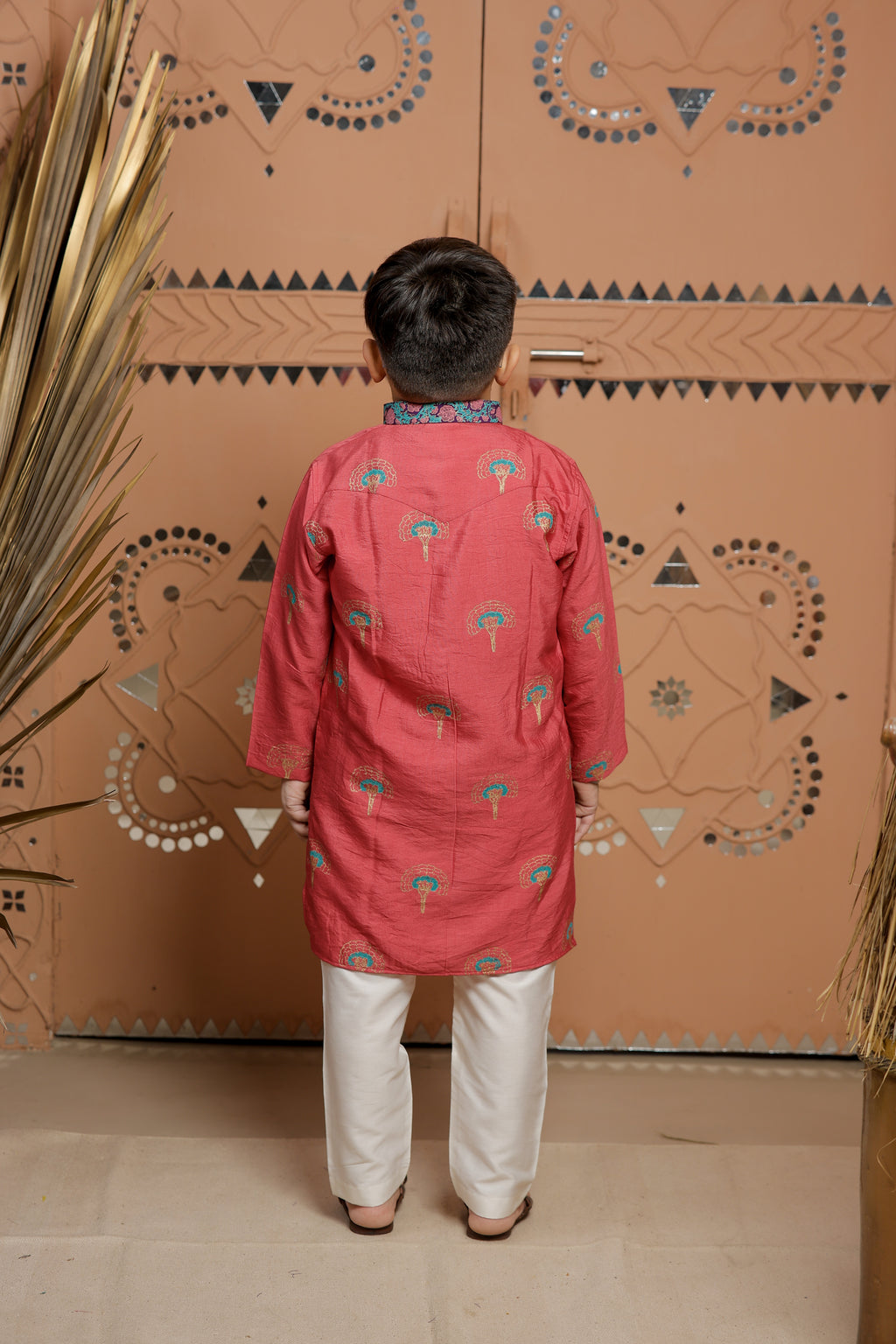 Pink Block Printed Kurta Set