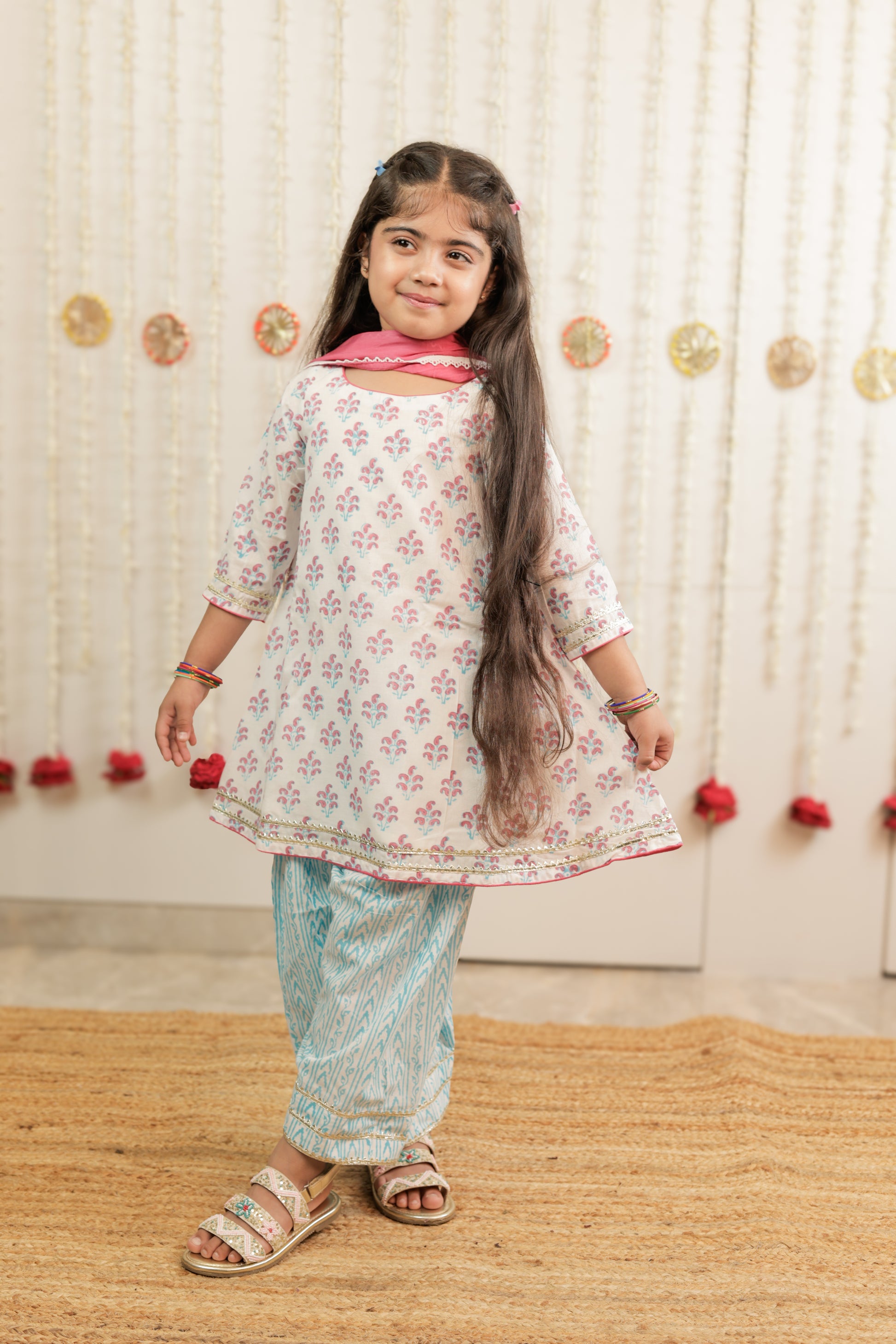 Paisley Kurta Farshi Salwar with Dupatta