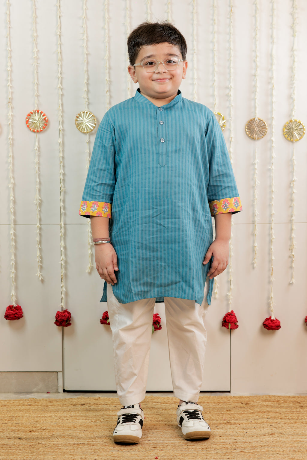 Petal & Stripe Kurta Set