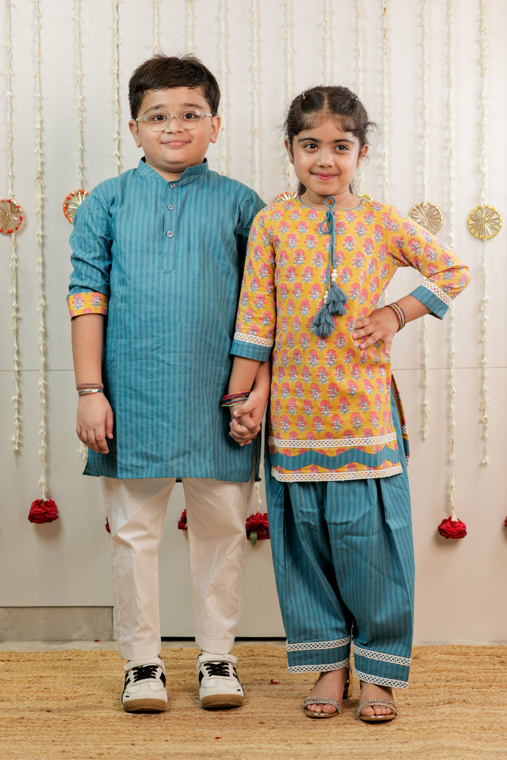 Petal & Stripe Kurta Set