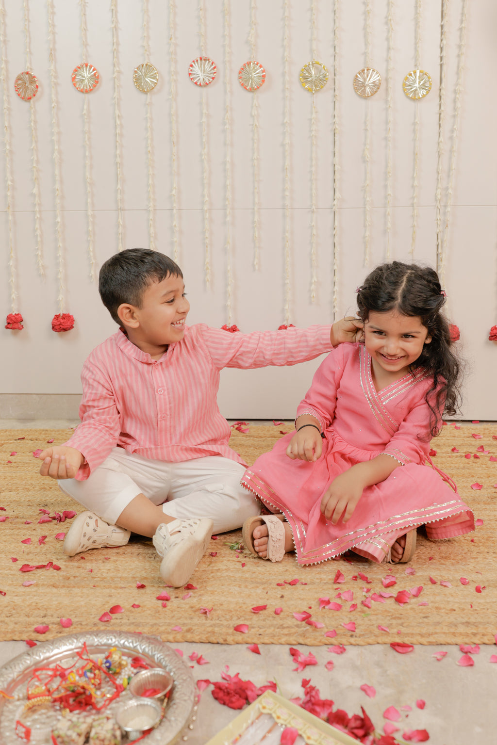 Pink Peach Angrakha With Pant