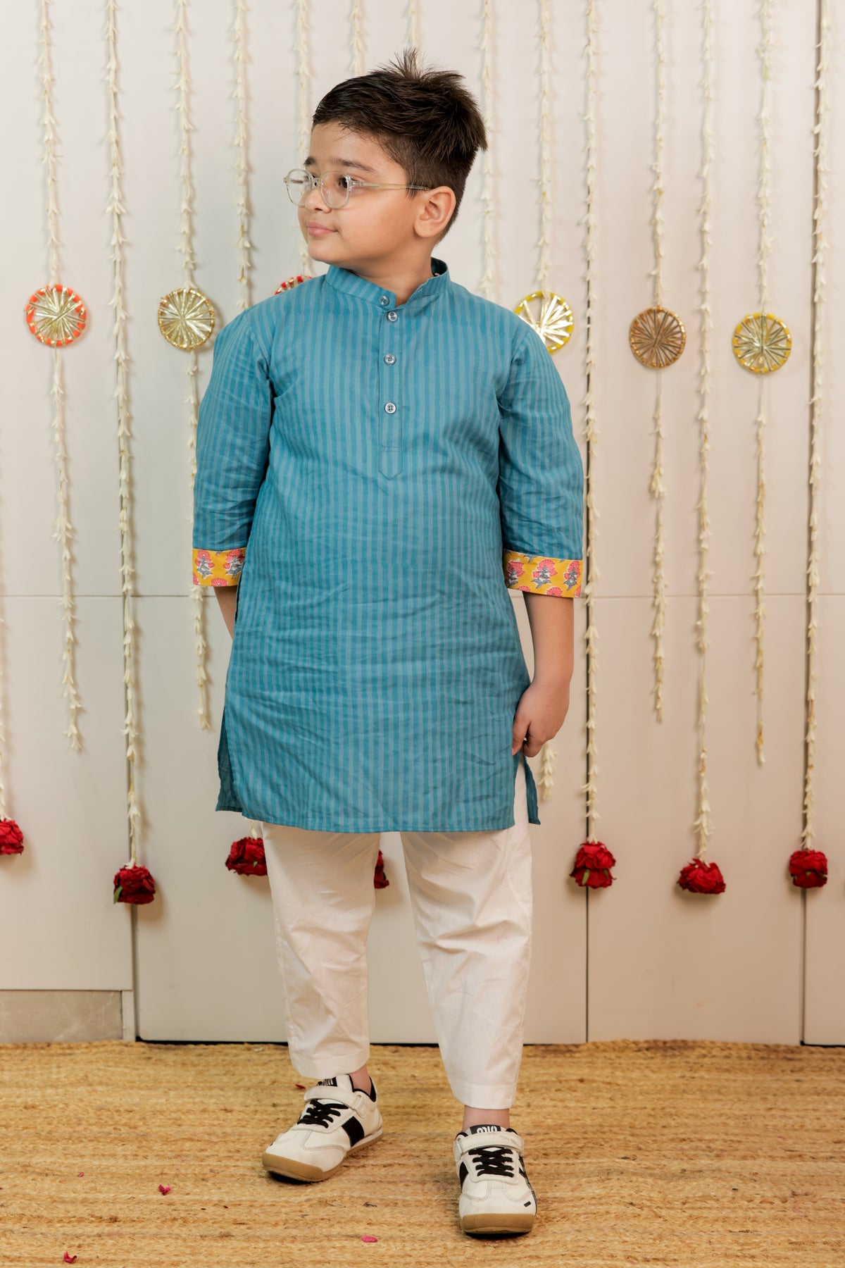 Petal & Stripe Kurta Set