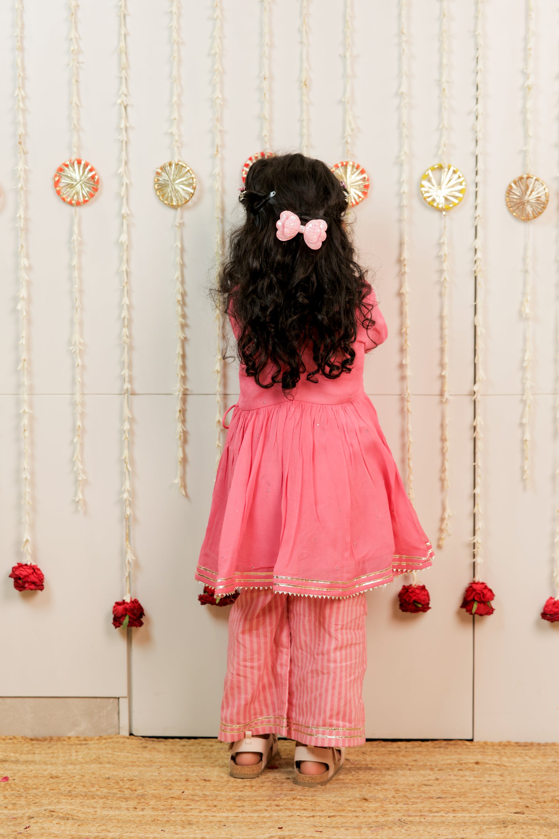 Pink Peach Angrakha With Pant