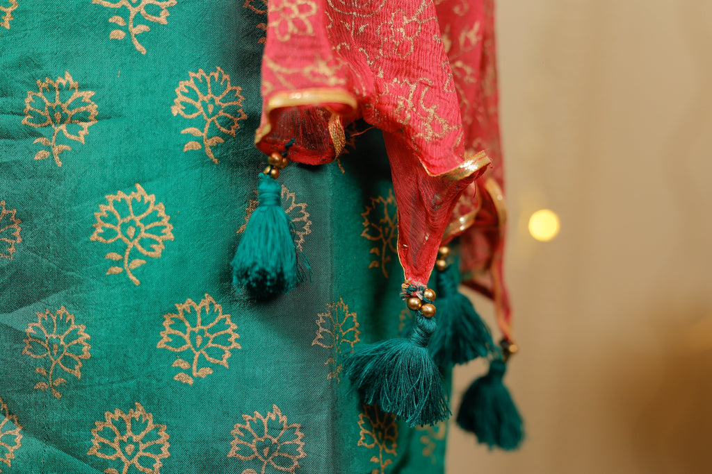 Green sharara set with dupatta