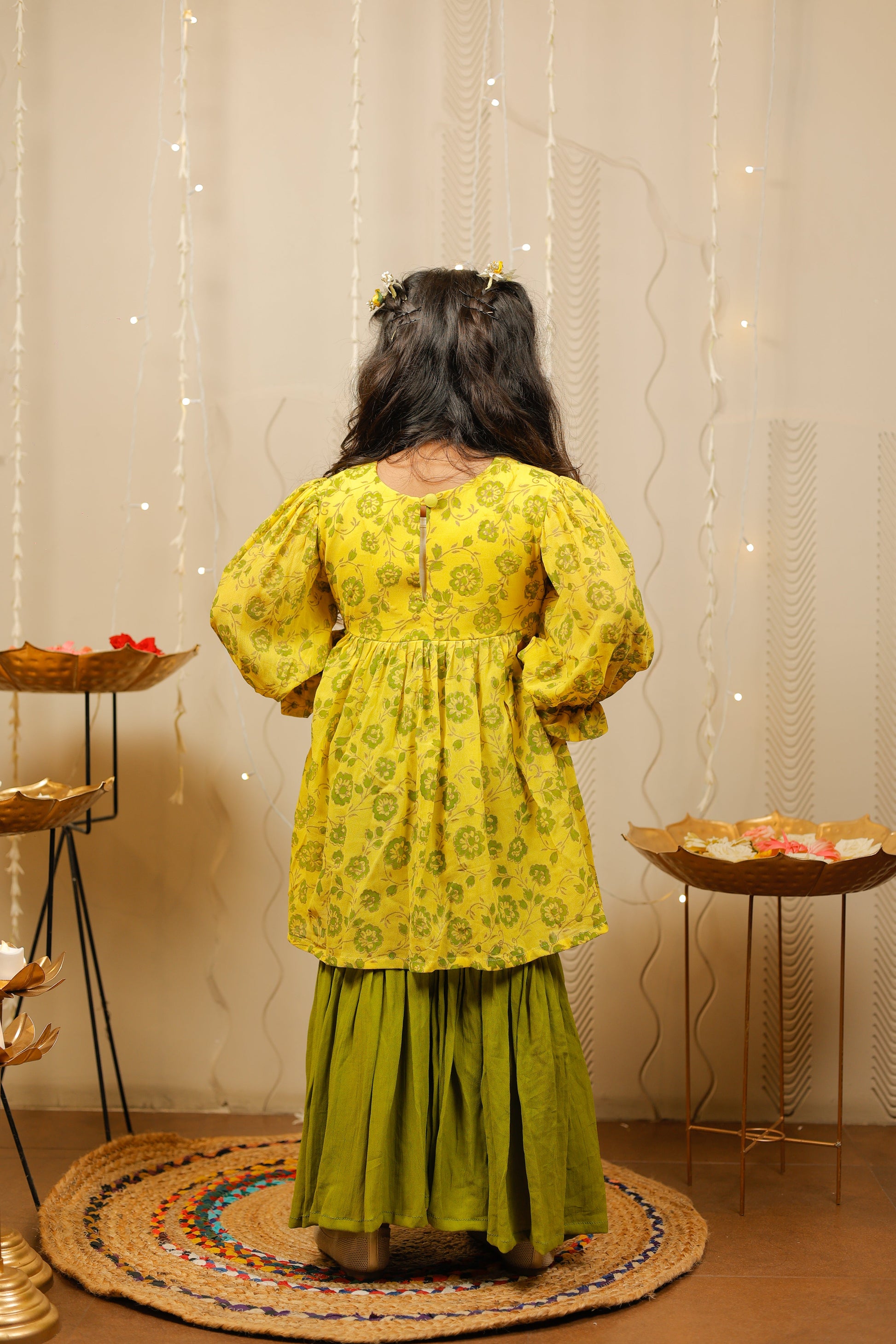 Yellow sharara set