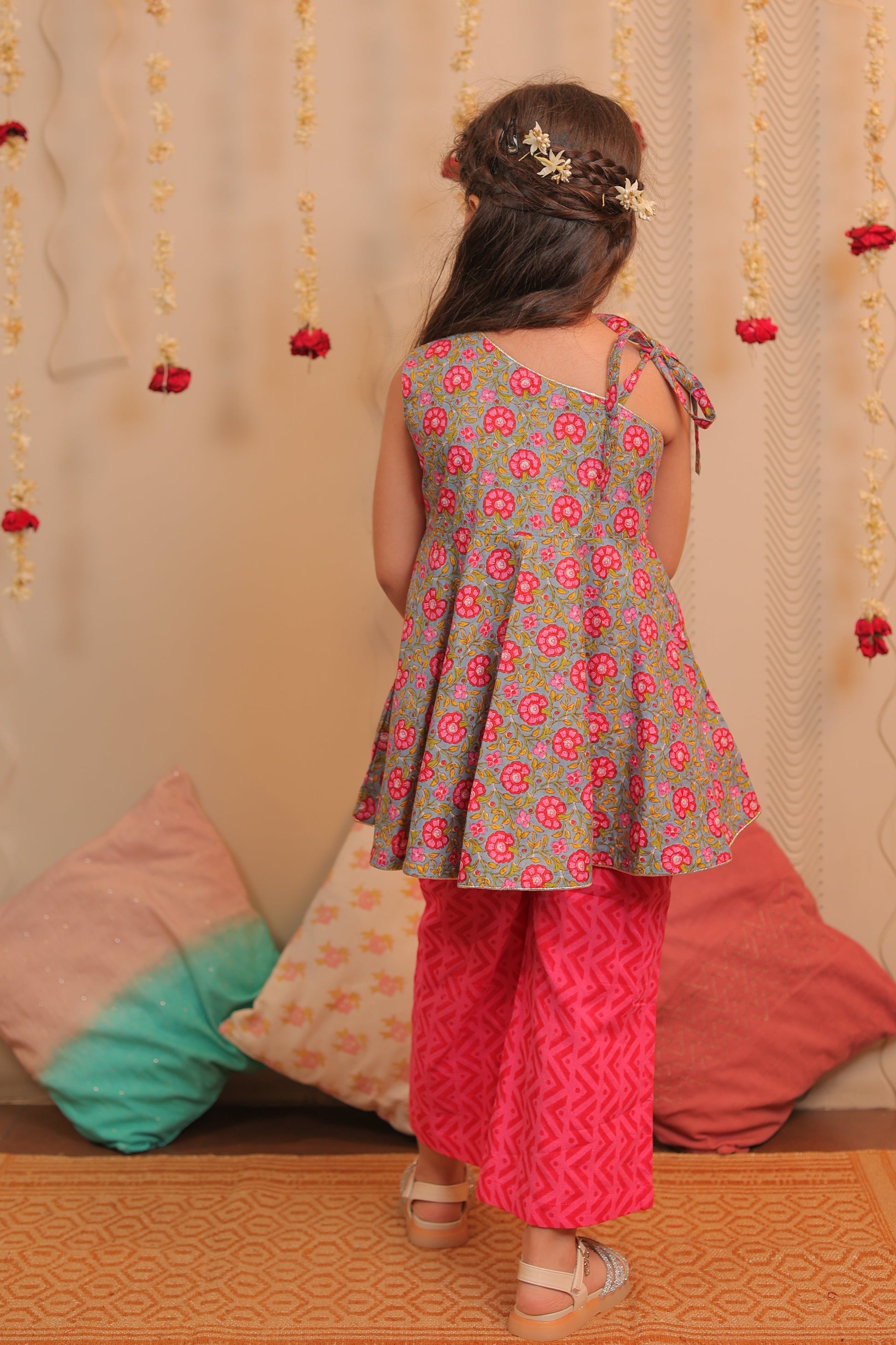 Gulab One shoulder Kurta with pants