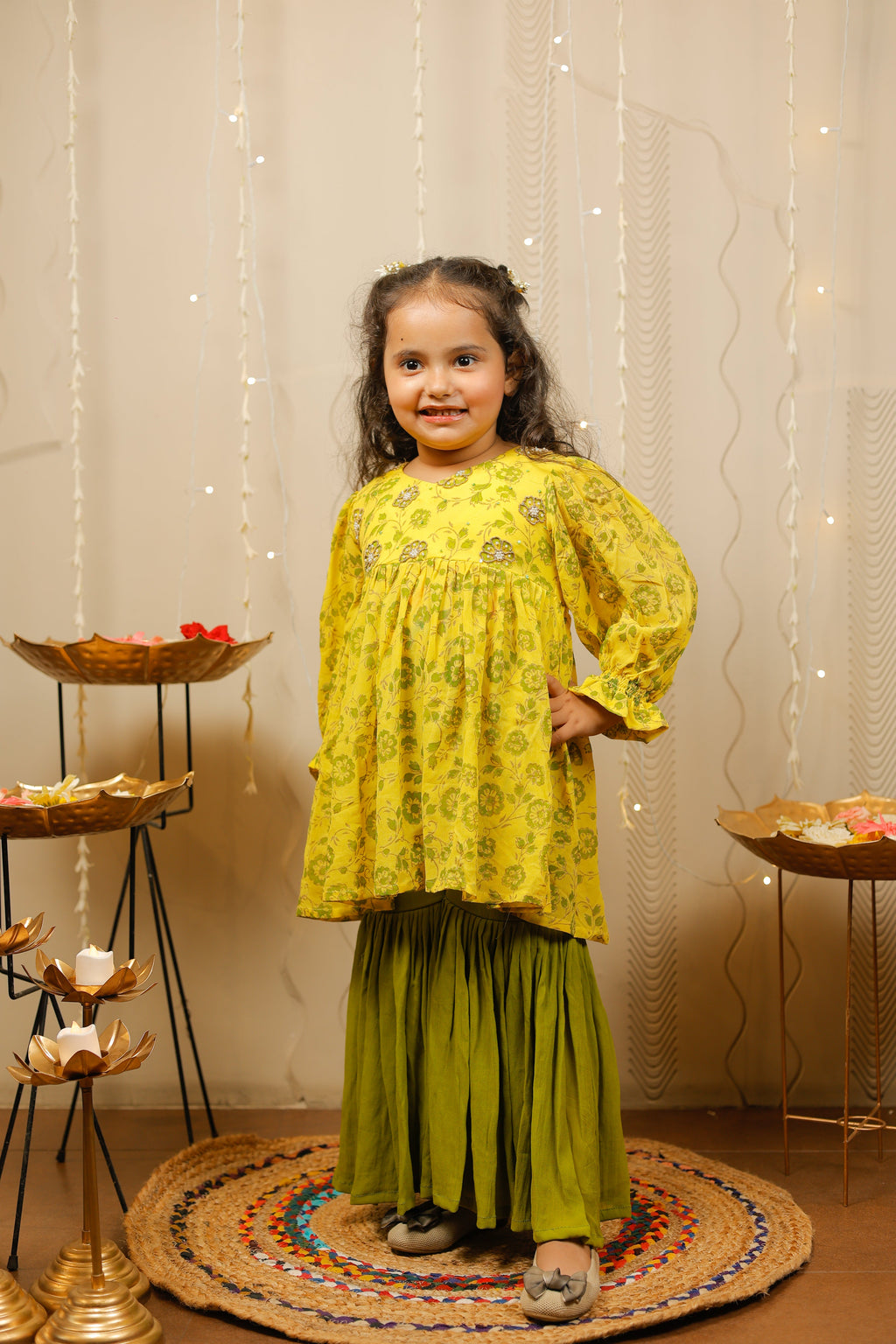 Yellow sharara set