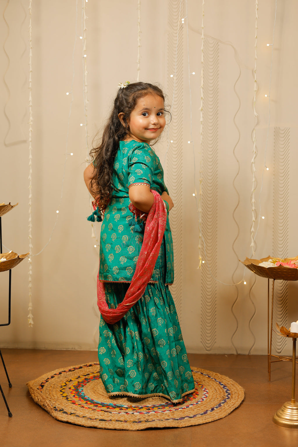 Green sharara set with dupatta