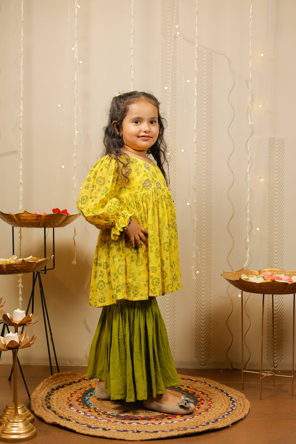 Yellow sharara set