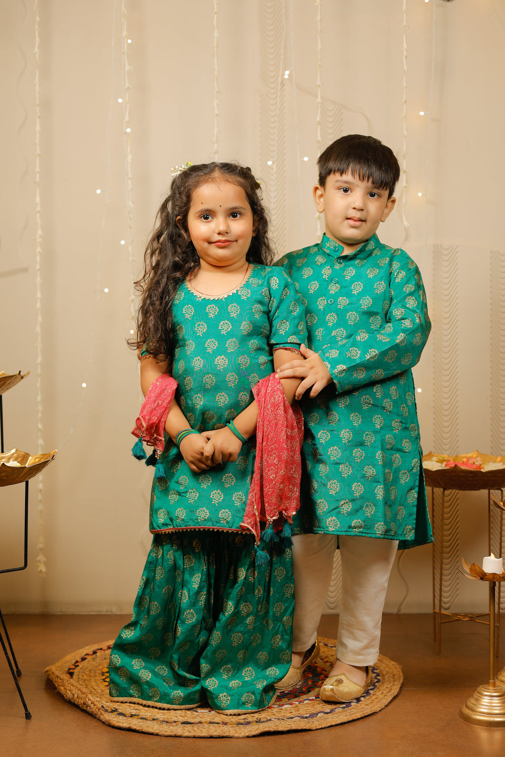 Green sharara set with dupatta