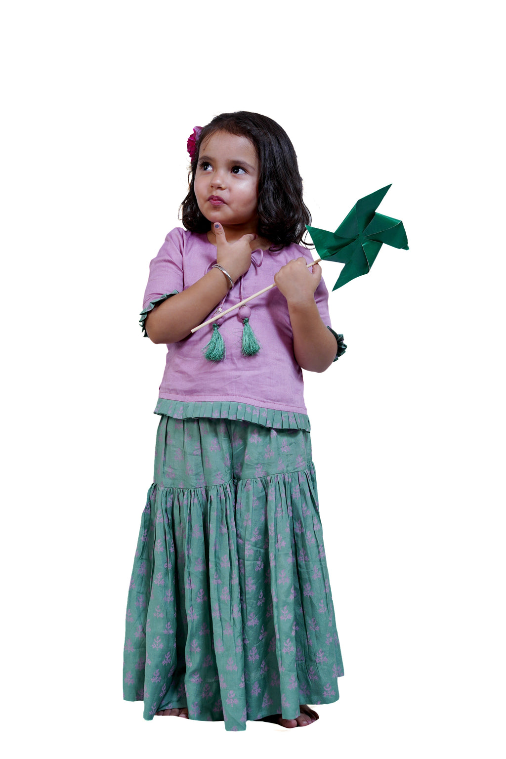 BLOCK PRINTED SHARARA WITH KURTA SET