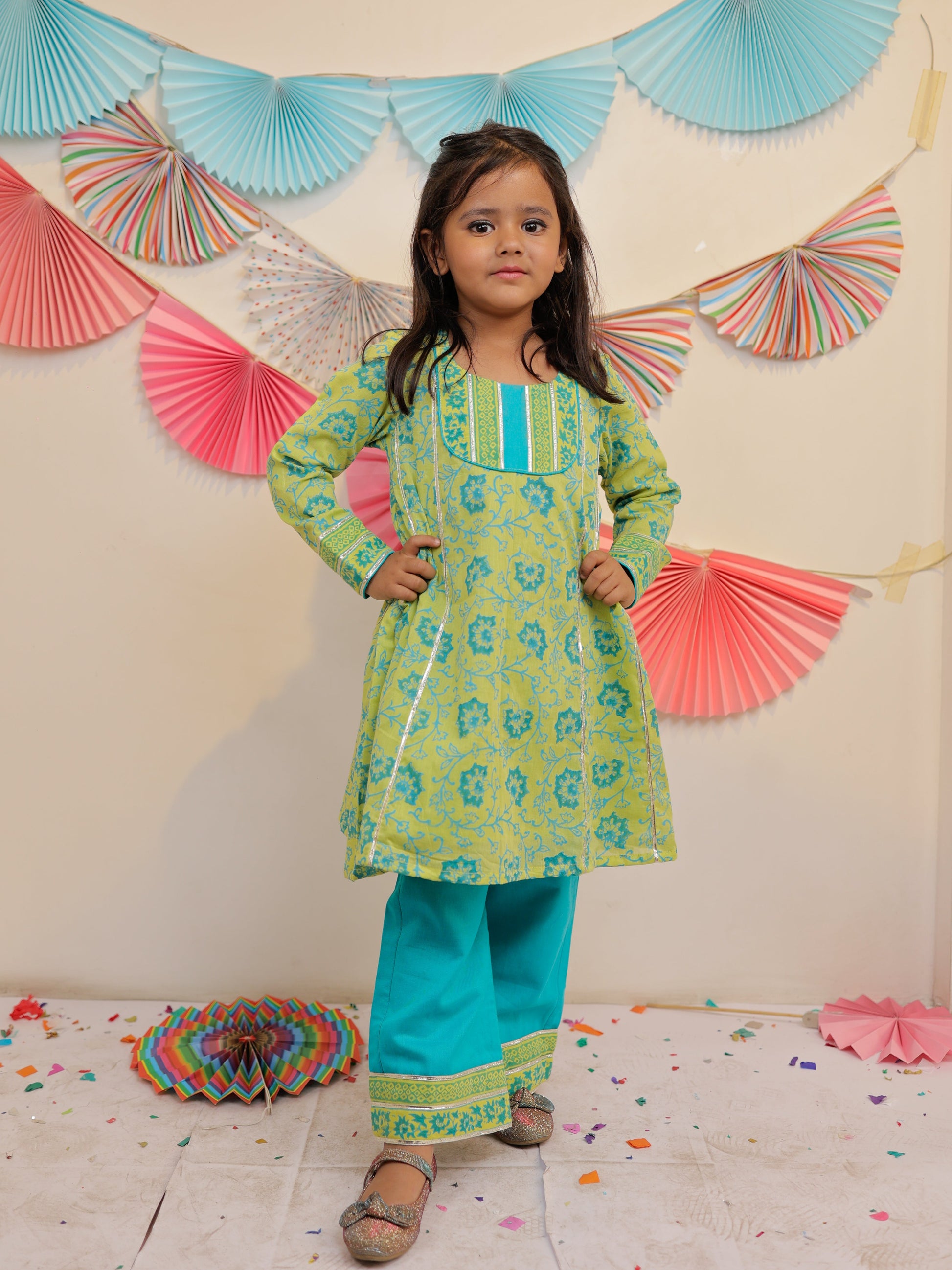Green Garden Kurta with pants