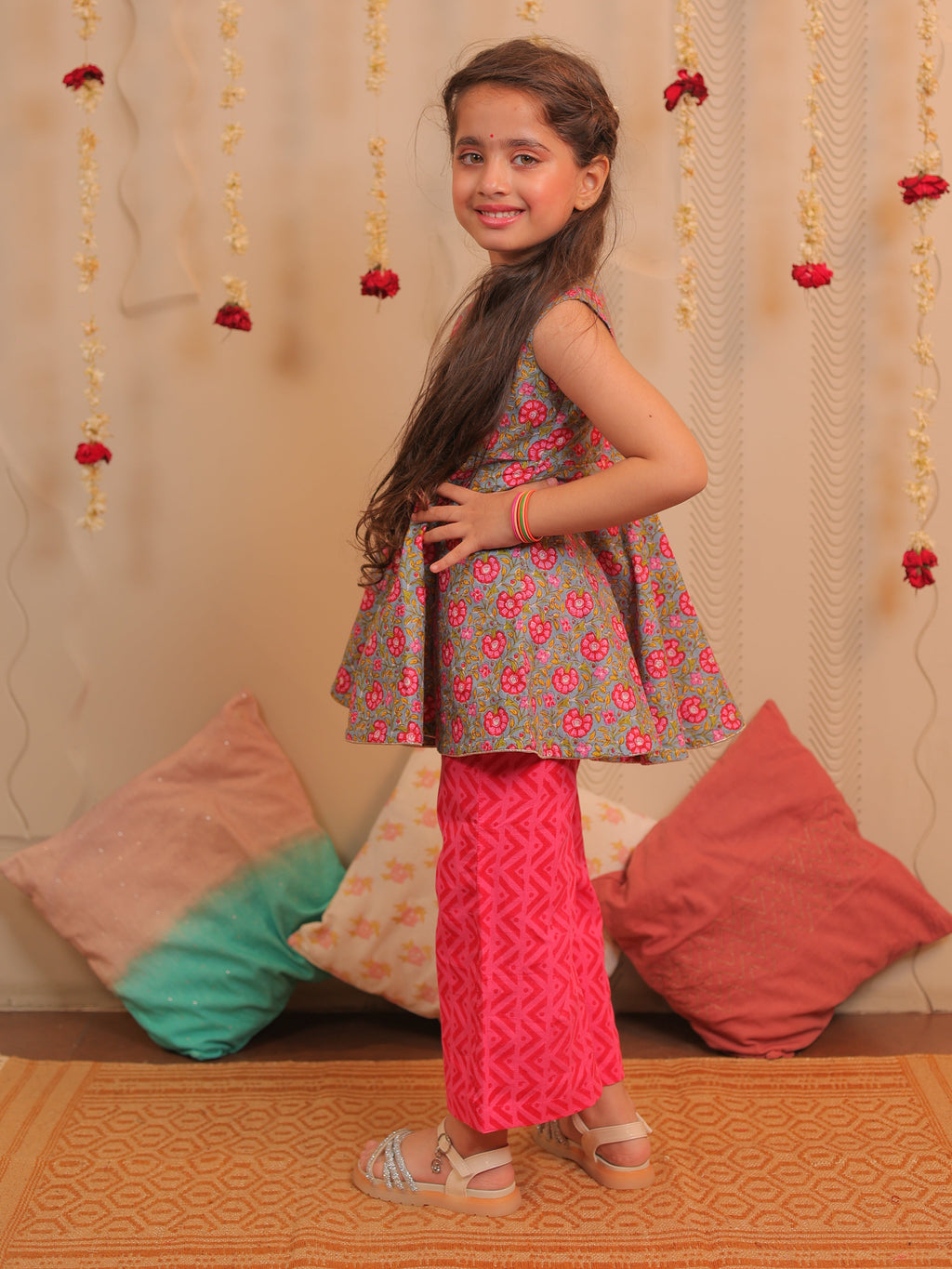 Gulab One shoulder Kurta with pants