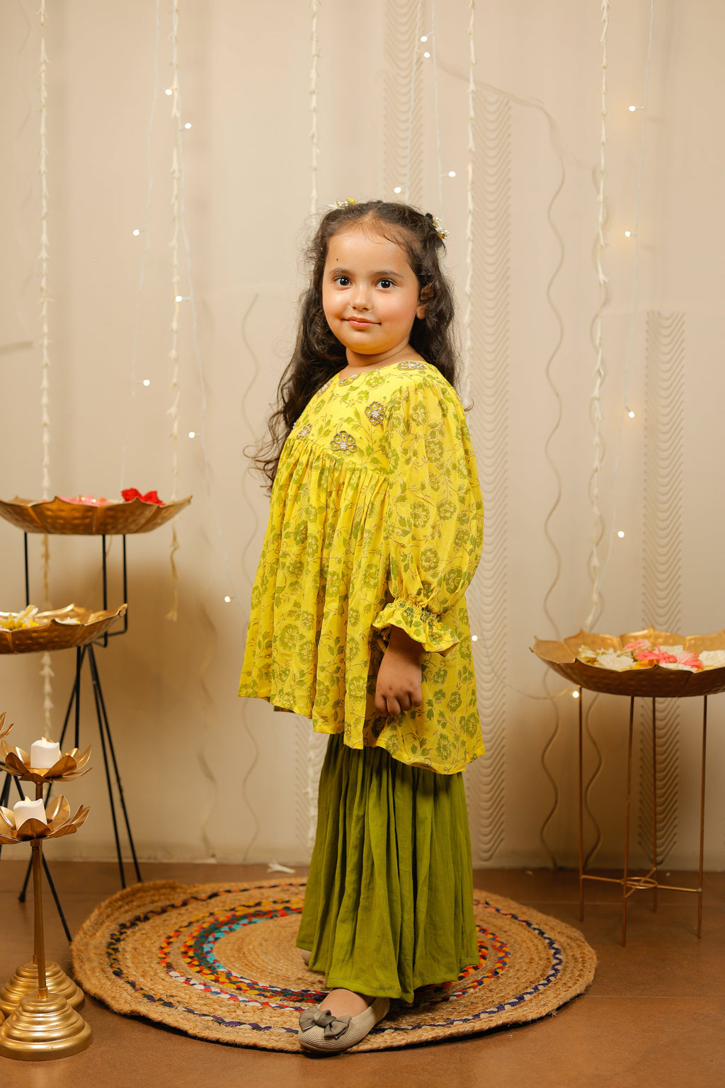 Yellow sharara set
