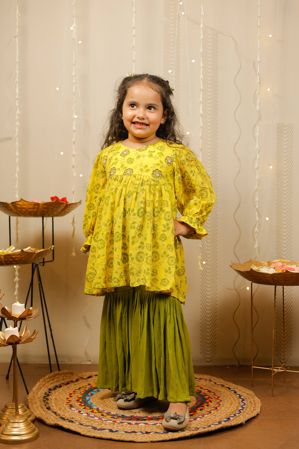 Yellow sharara set