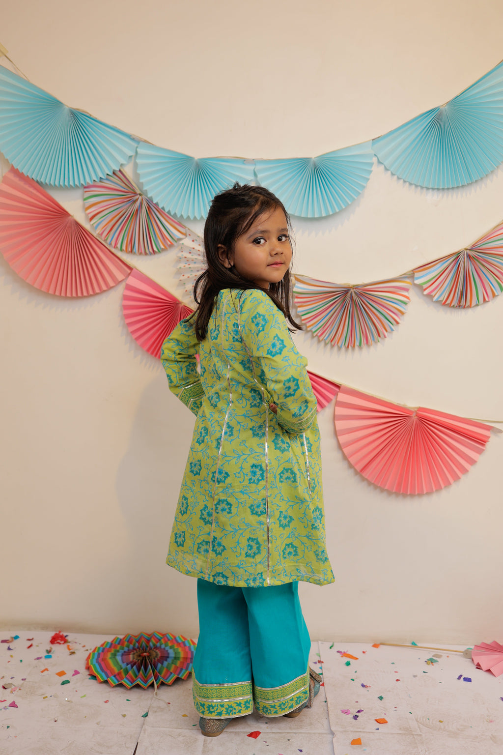 Green Garden Kurta with pants