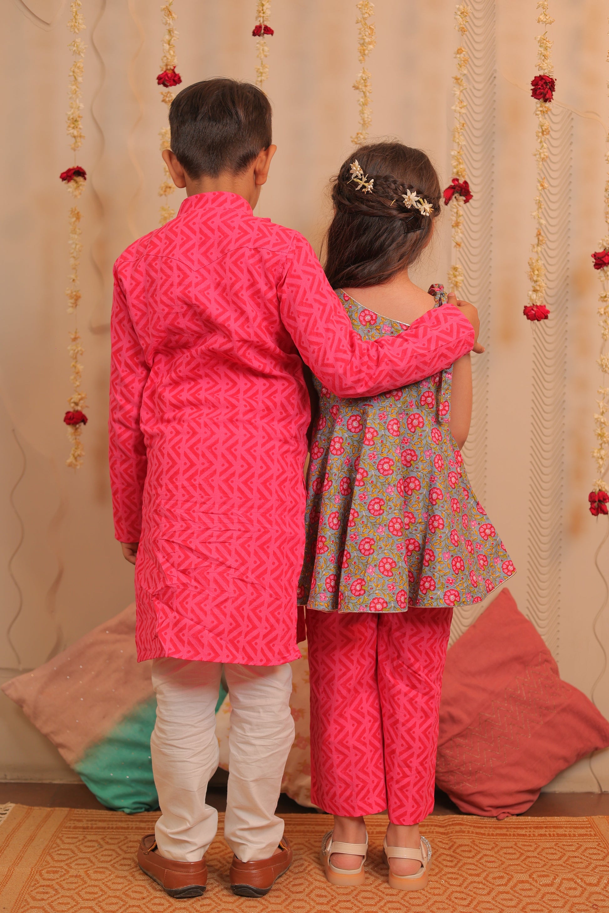 Gulab One shoulder Kurta with pants