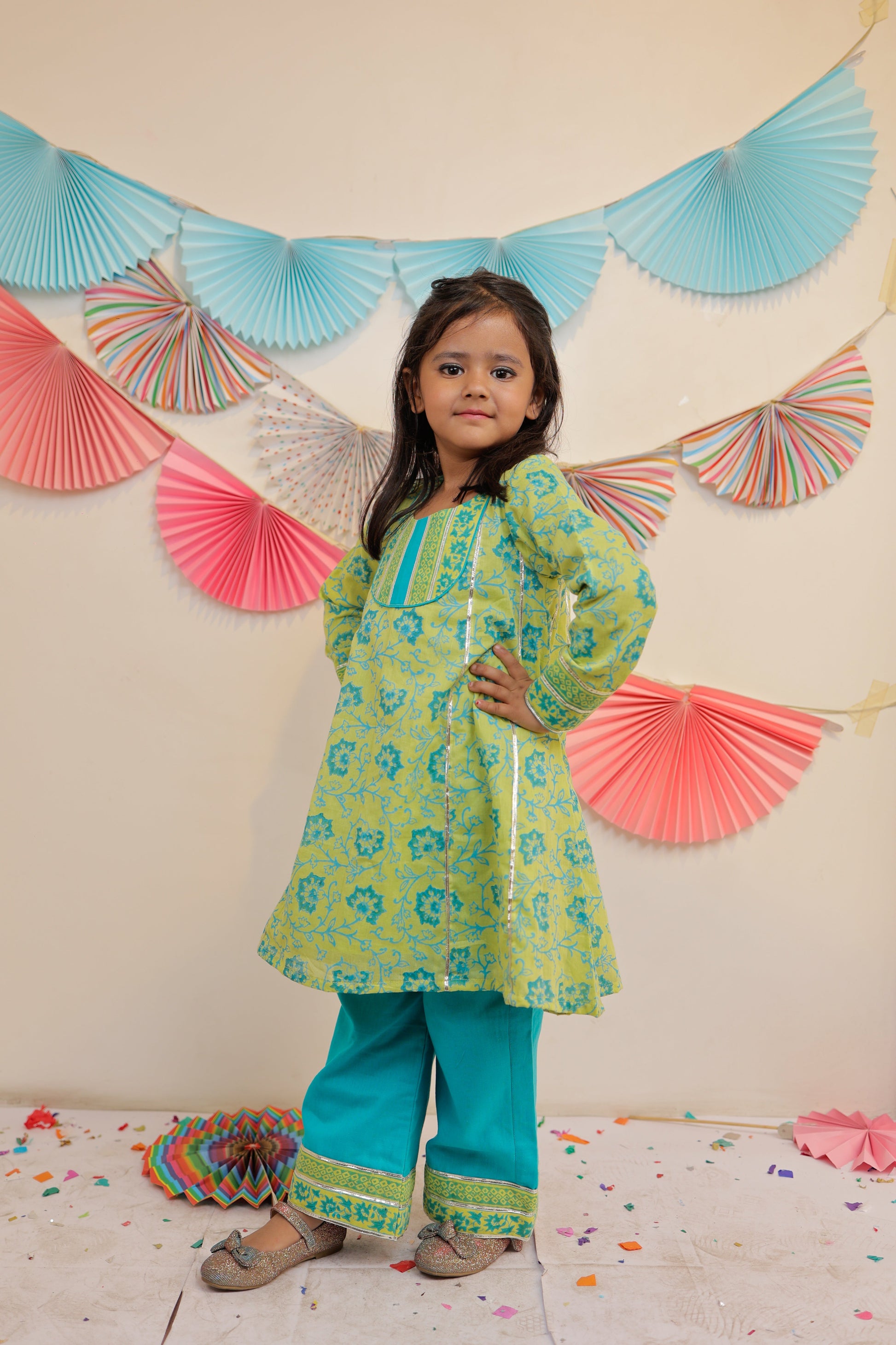 Green Garden Kurta with pants