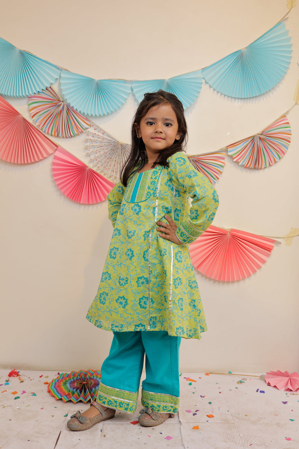 Green Garden Kurta with pants
