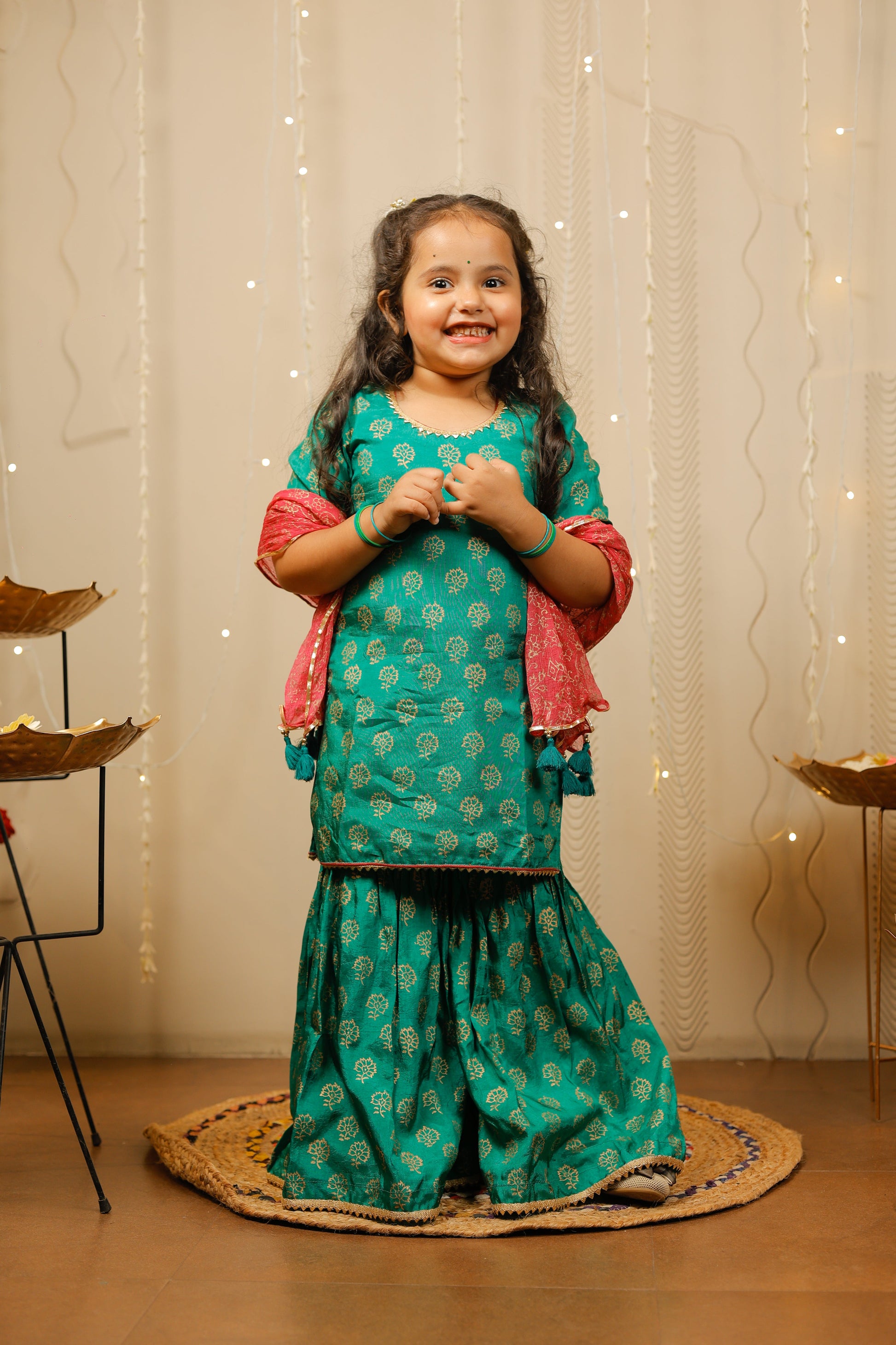 Green sharara set with dupatta