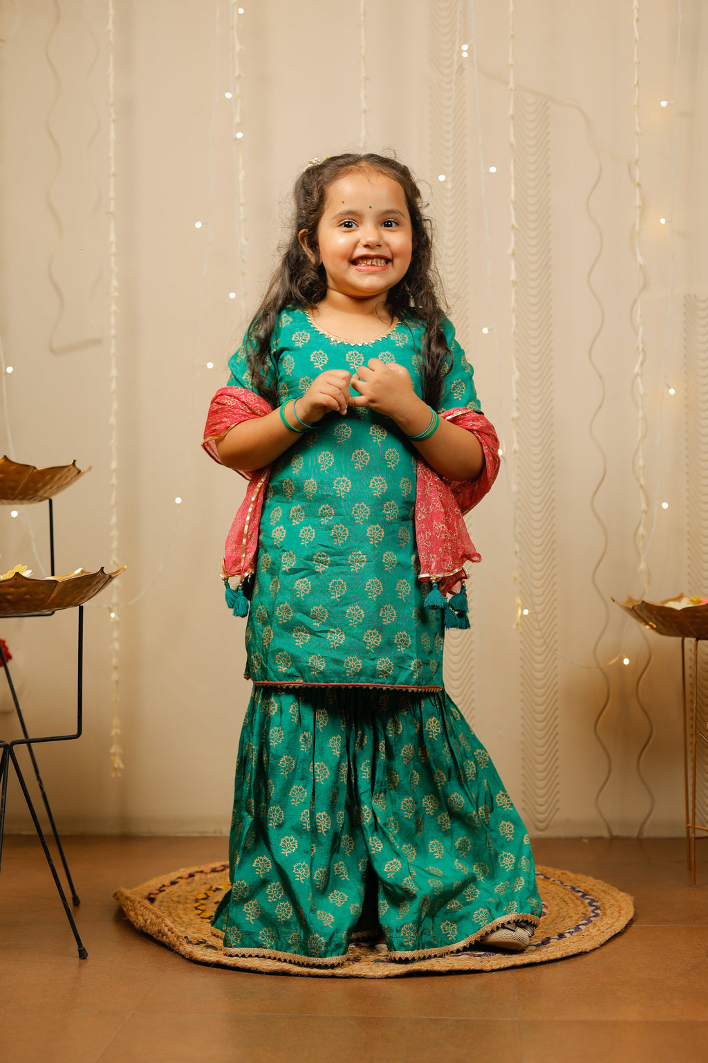 Green sharara set with dupatta