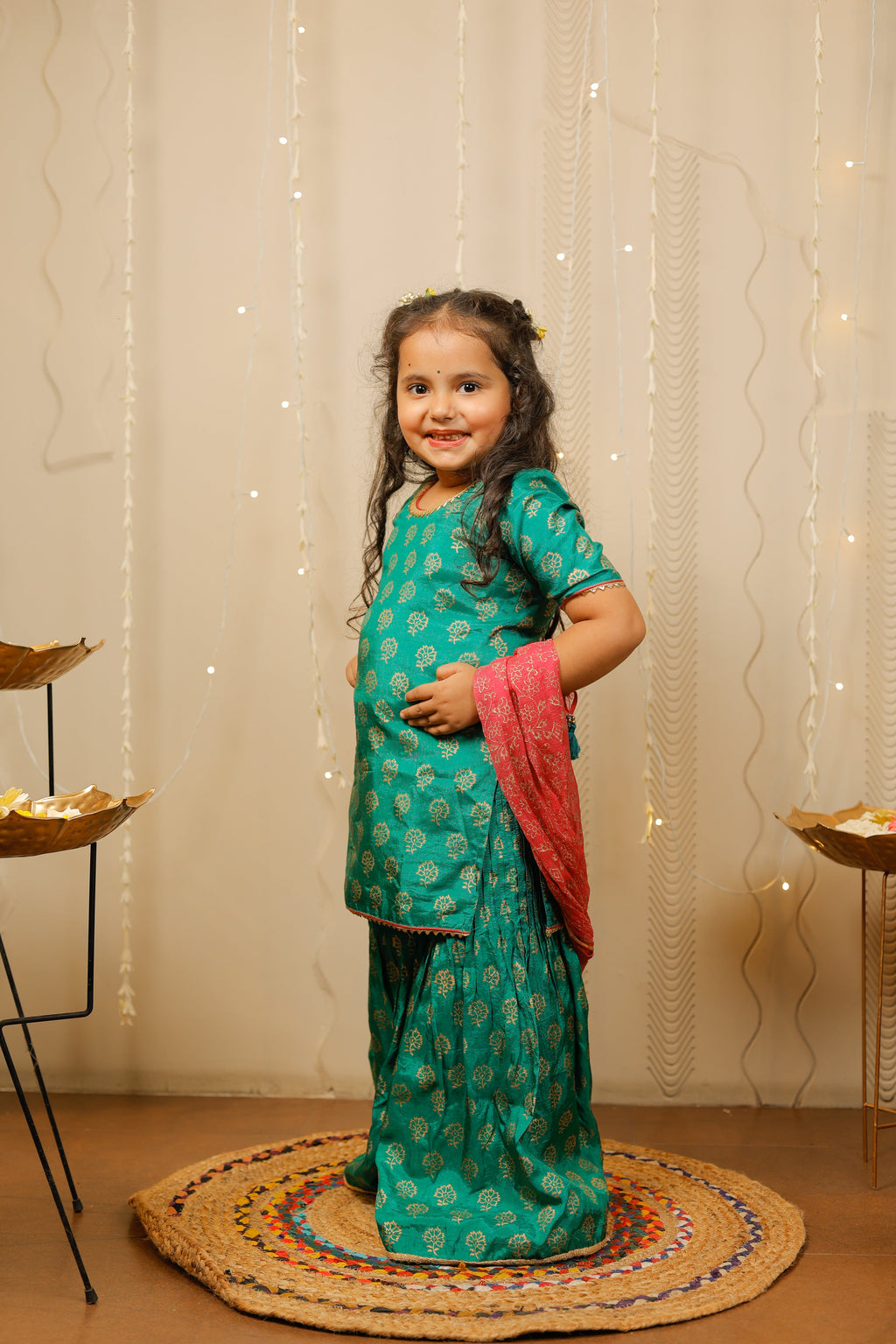 Green sharara set with dupatta