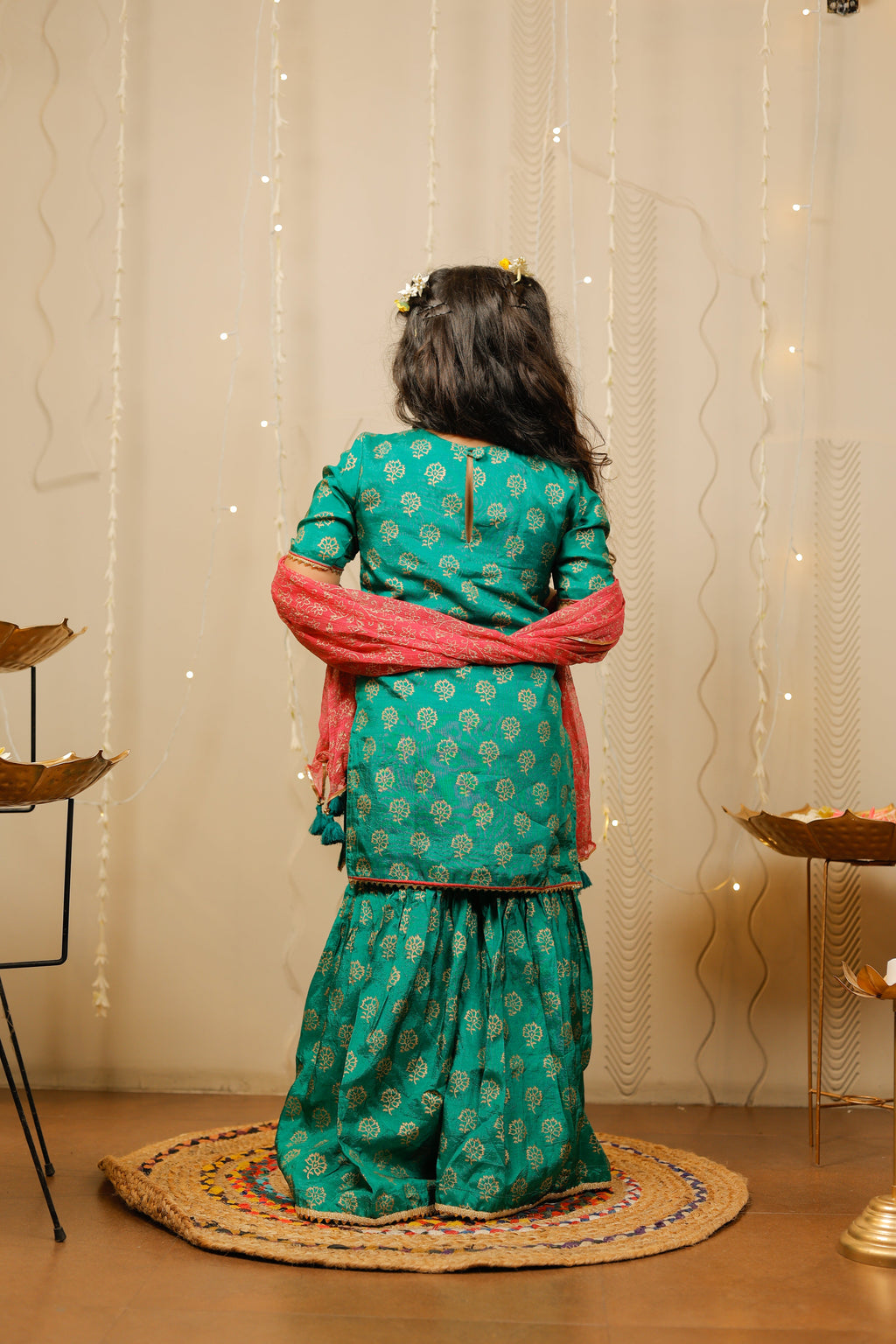 Green sharara set with dupatta