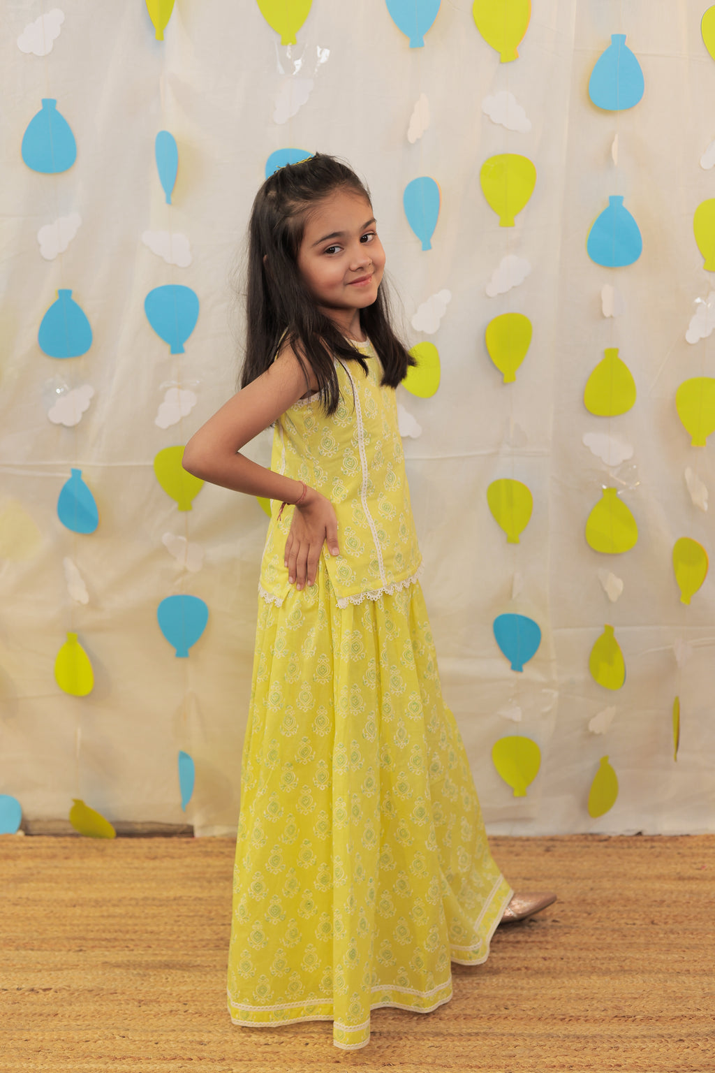 Yellow Sharara set